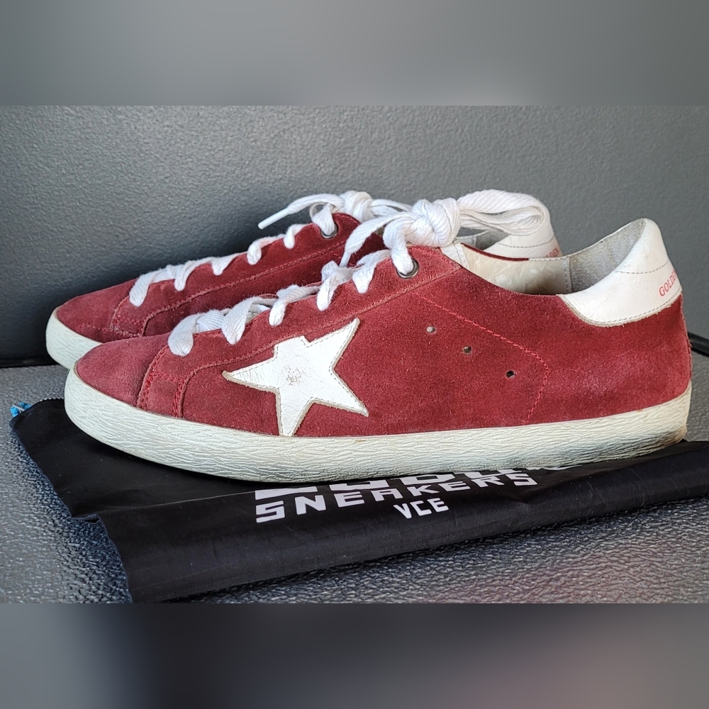 Golden Goose Burgundy Suede Women's Sneakers